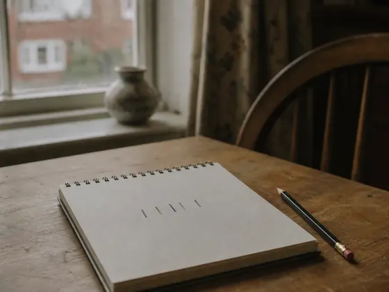 four pencil marks on a notepad