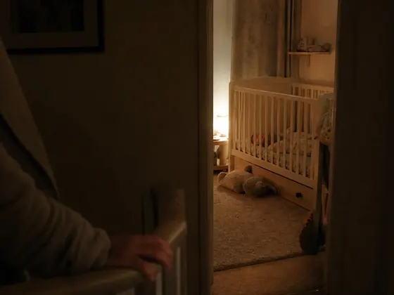 nursery doorway, parent listening