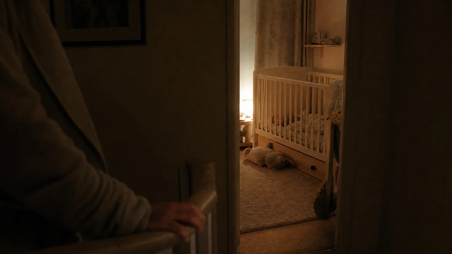 nursery doorway, parent listening